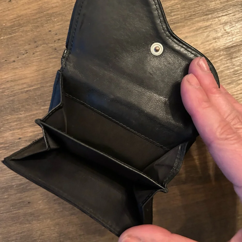 Dior Black Saddle Cloth Wallet Coin leather